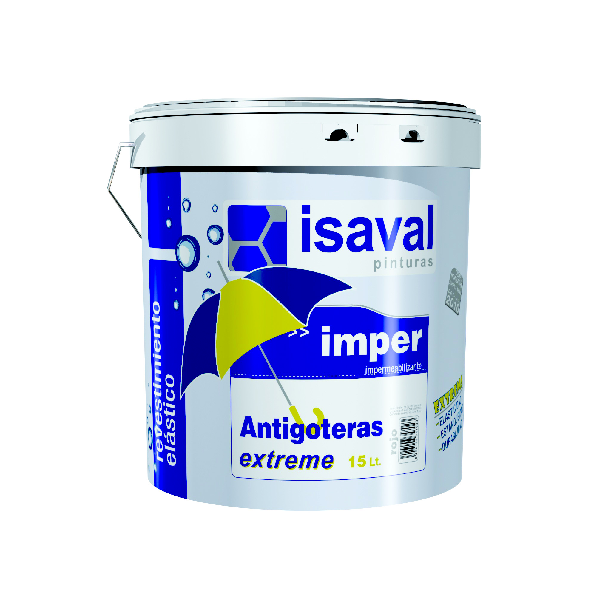 Гидроизолирующая резиновая краска для крыш, стен и полов Антиготерас 15л ISAVAL